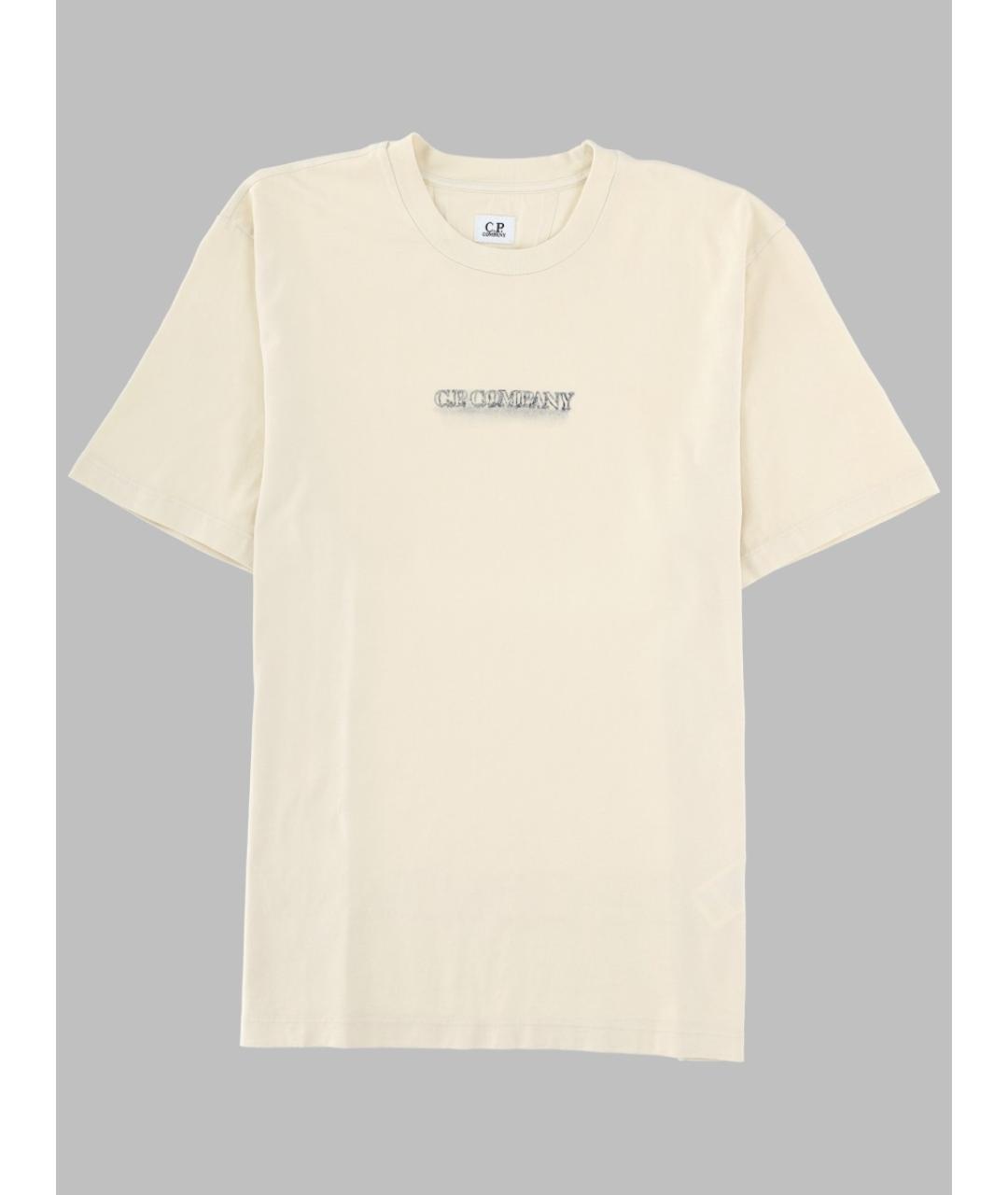 CP COMPANY Бежевая хлопковая футболка, фото 3