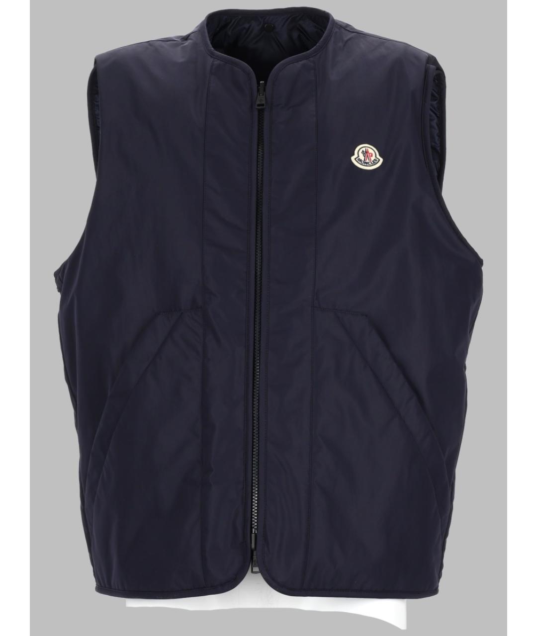 MONCLER Синяя полиэстеровая куртка, фото 5