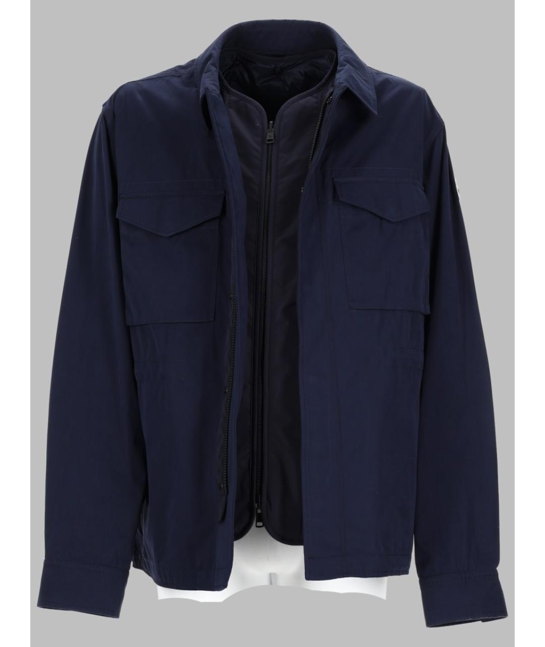 MONCLER Синяя полиэстеровая куртка, фото 4