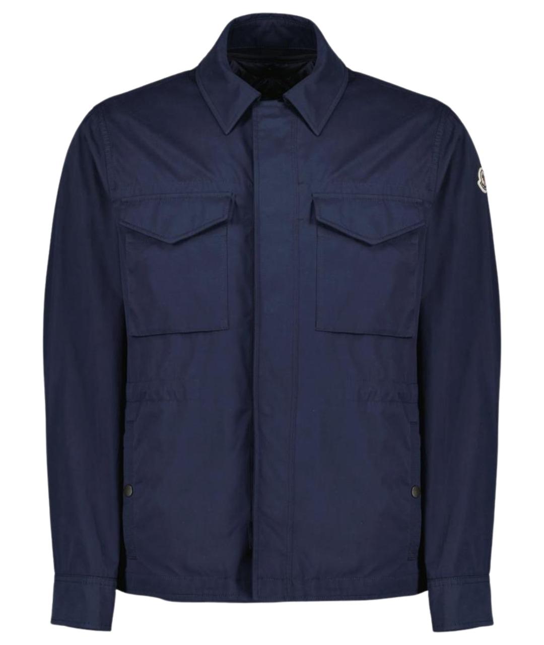 MONCLER Синяя полиэстеровая куртка, фото 1