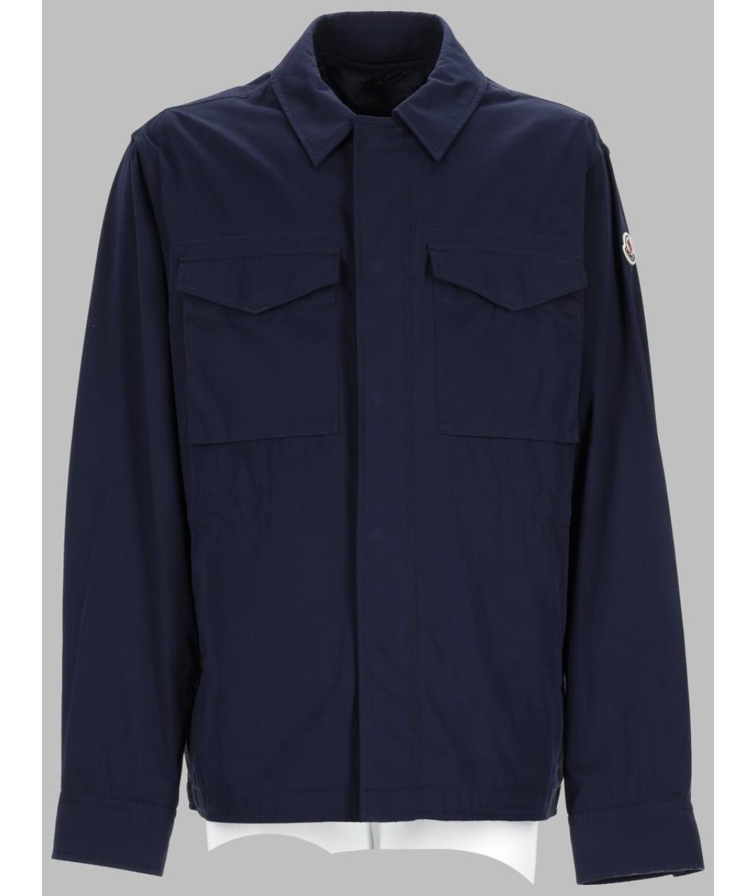 MONCLER Синяя полиэстеровая куртка, фото 2
