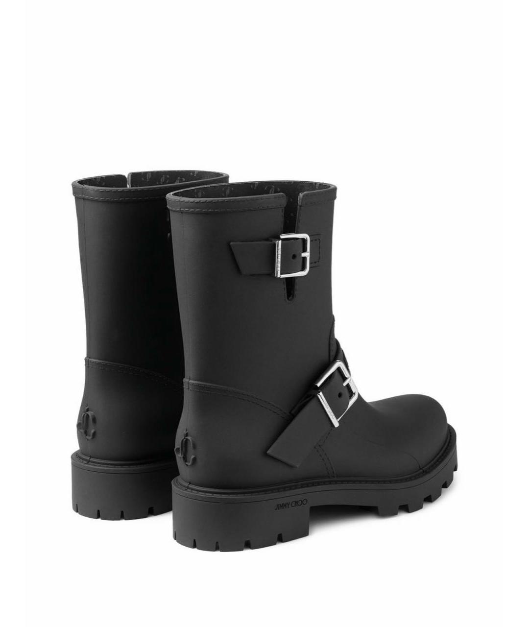 JIMMY CHOO Антрацитовые резиновые полусапоги, фото 3