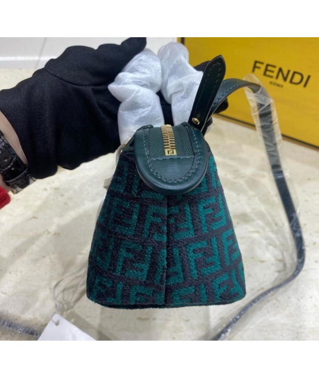 FENDI Бирюзовая сумка с короткими ручками, фото 3