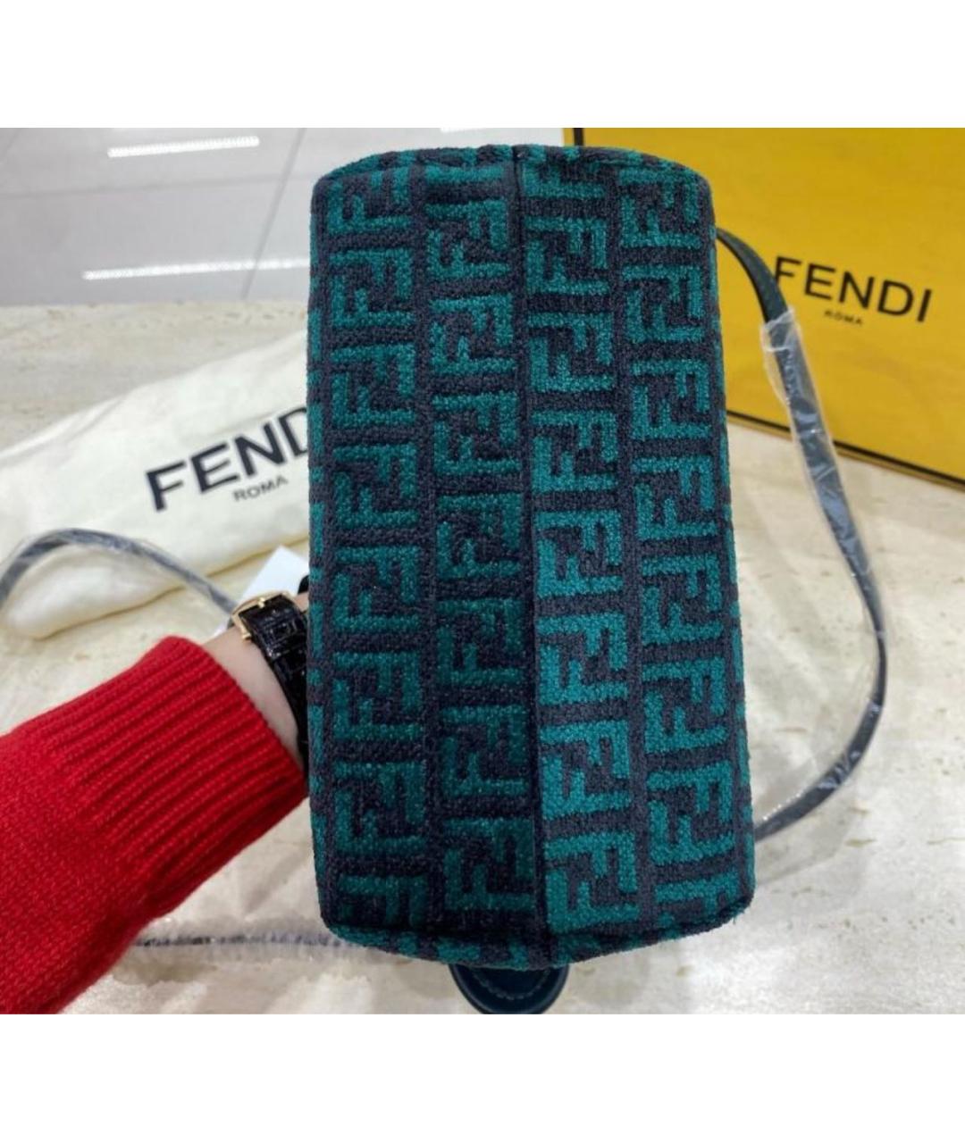 FENDI Бирюзовая сумка с короткими ручками, фото 5