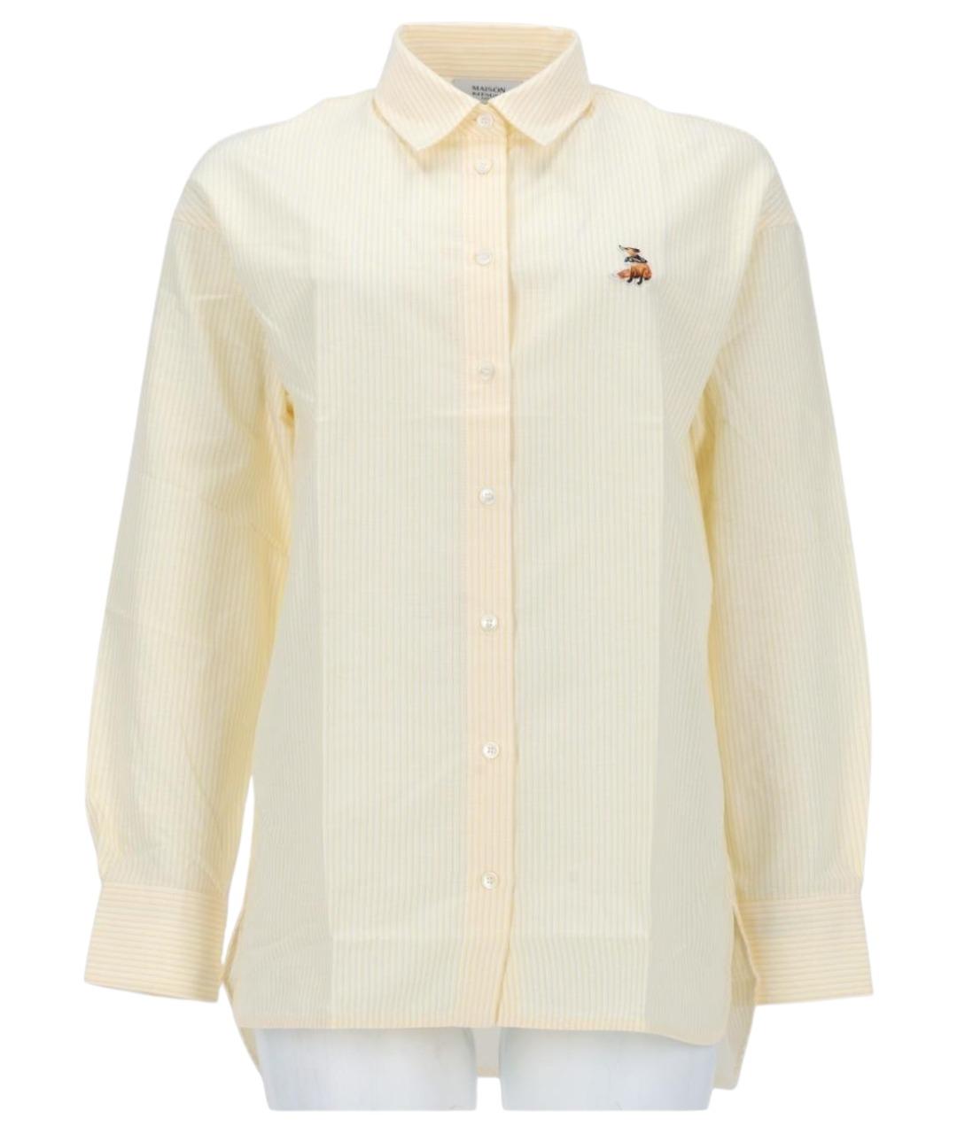 MAISON KITSUNE Желтая хлопковая рубашка, фото 1