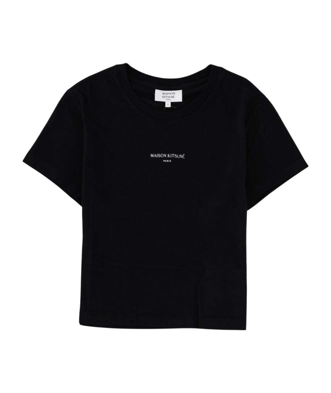MAISON KITSUNE Черная хлопковая футболка, фото 1