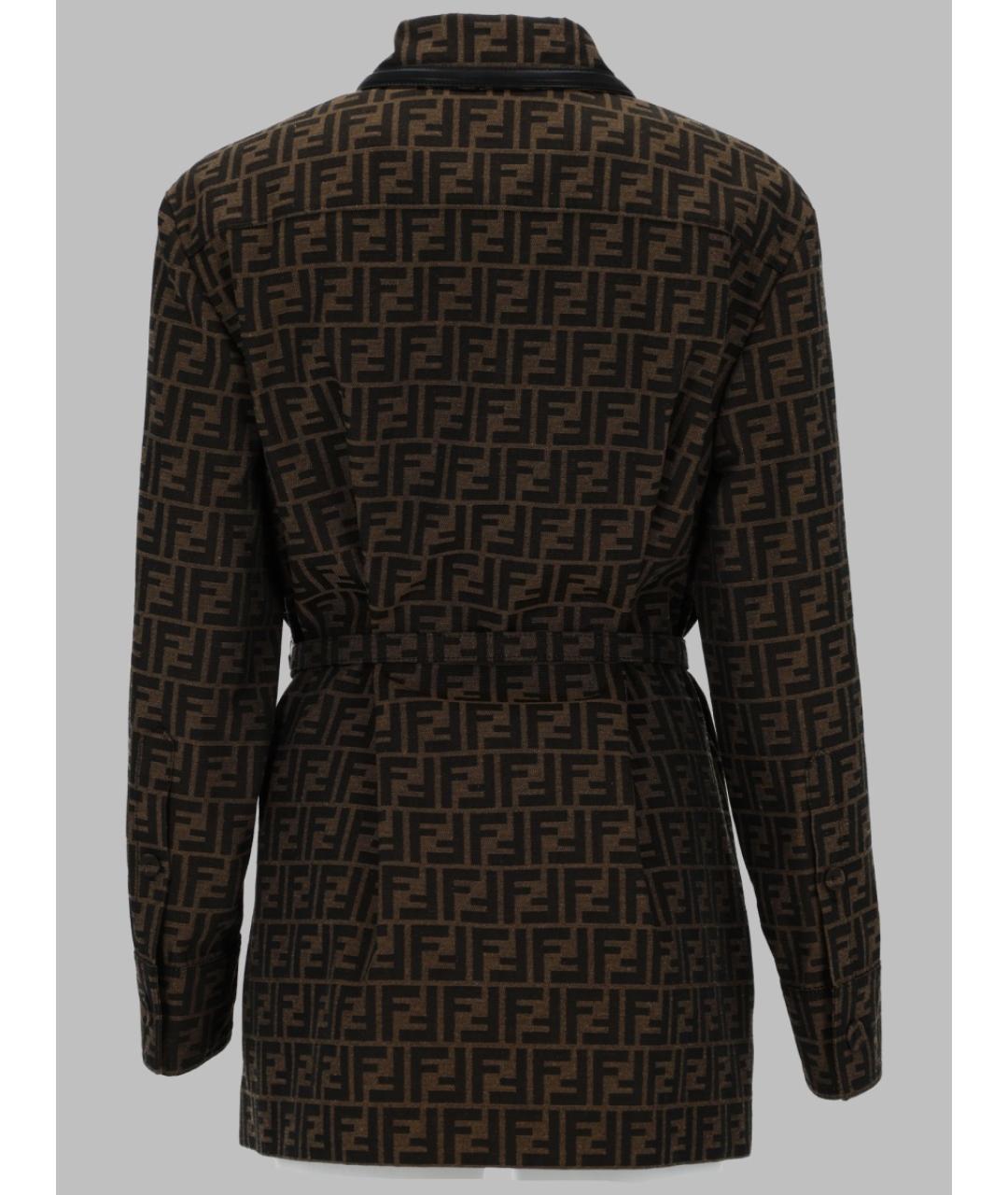 FENDI Коричневая полиэстеровая куртка, фото 2
