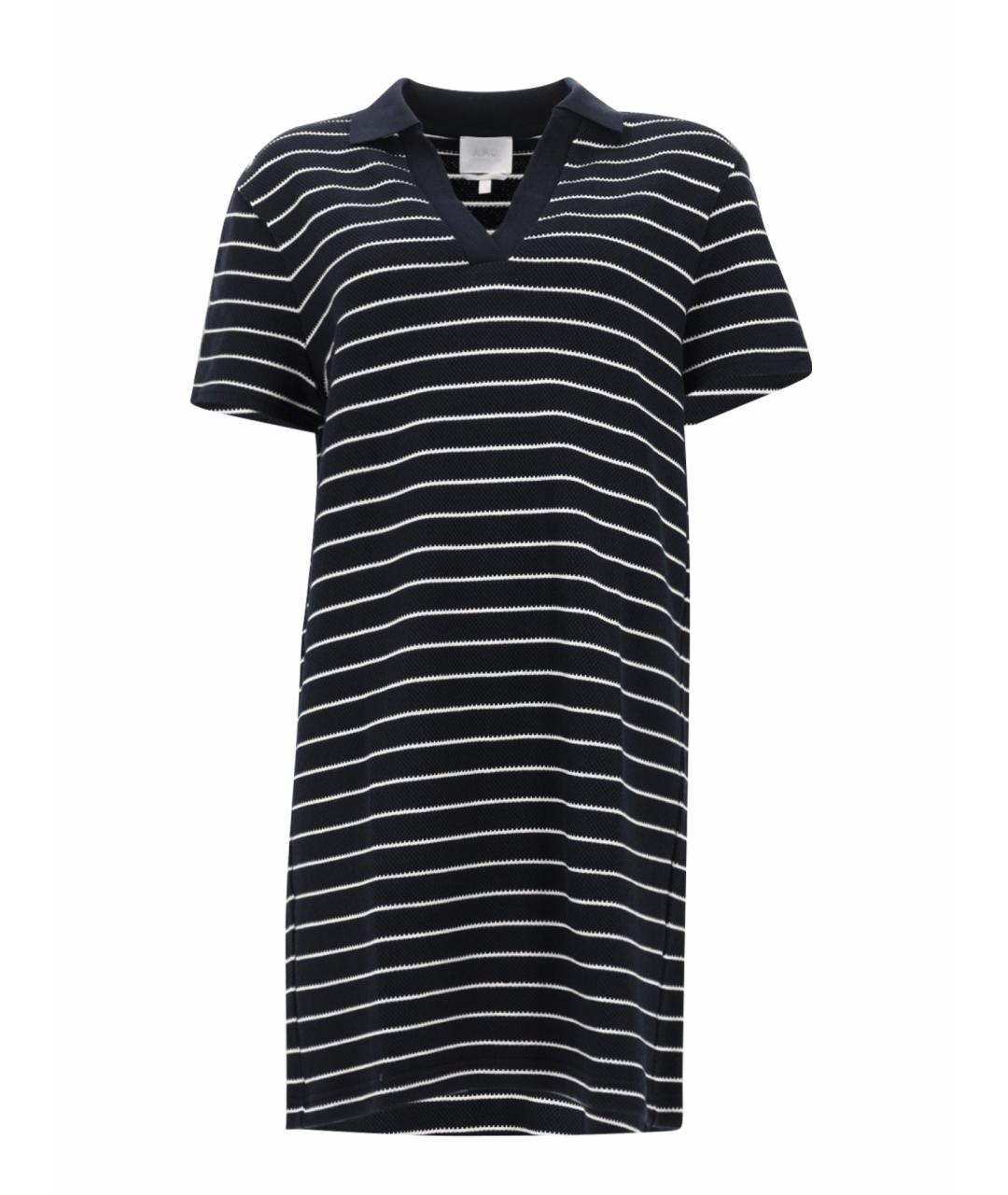 A.P.C. Антрацитовое хлопковое повседневное платье, фото 1