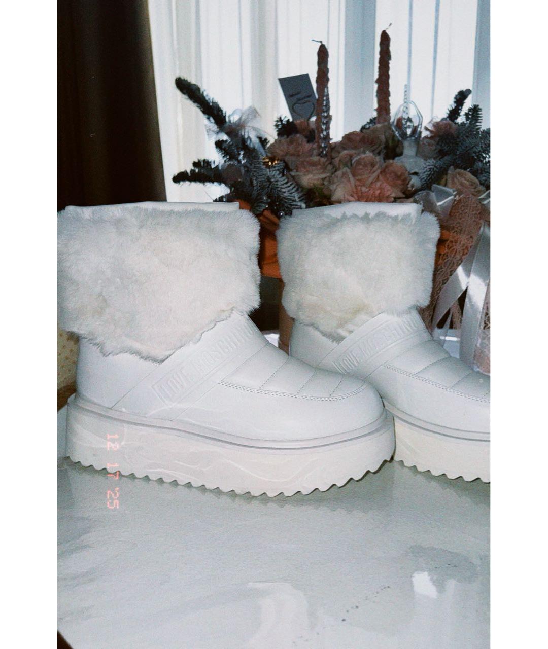 LOVE MOSCHINO Белые полусапоги из искусственной кожи, фото 5