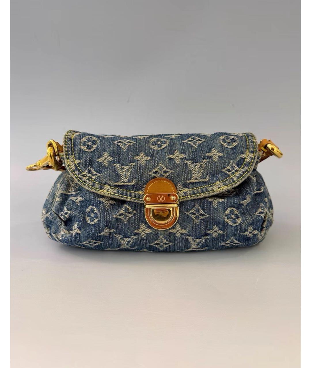 LOUIS VUITTON Голубая деним сумка через плечо, фото 2