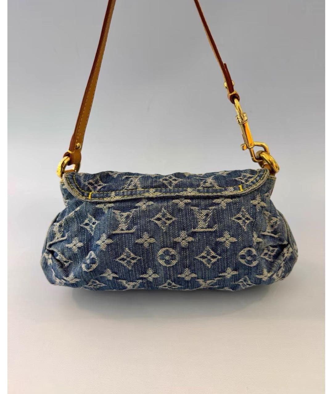 LOUIS VUITTON Голубая деним сумка через плечо, фото 3