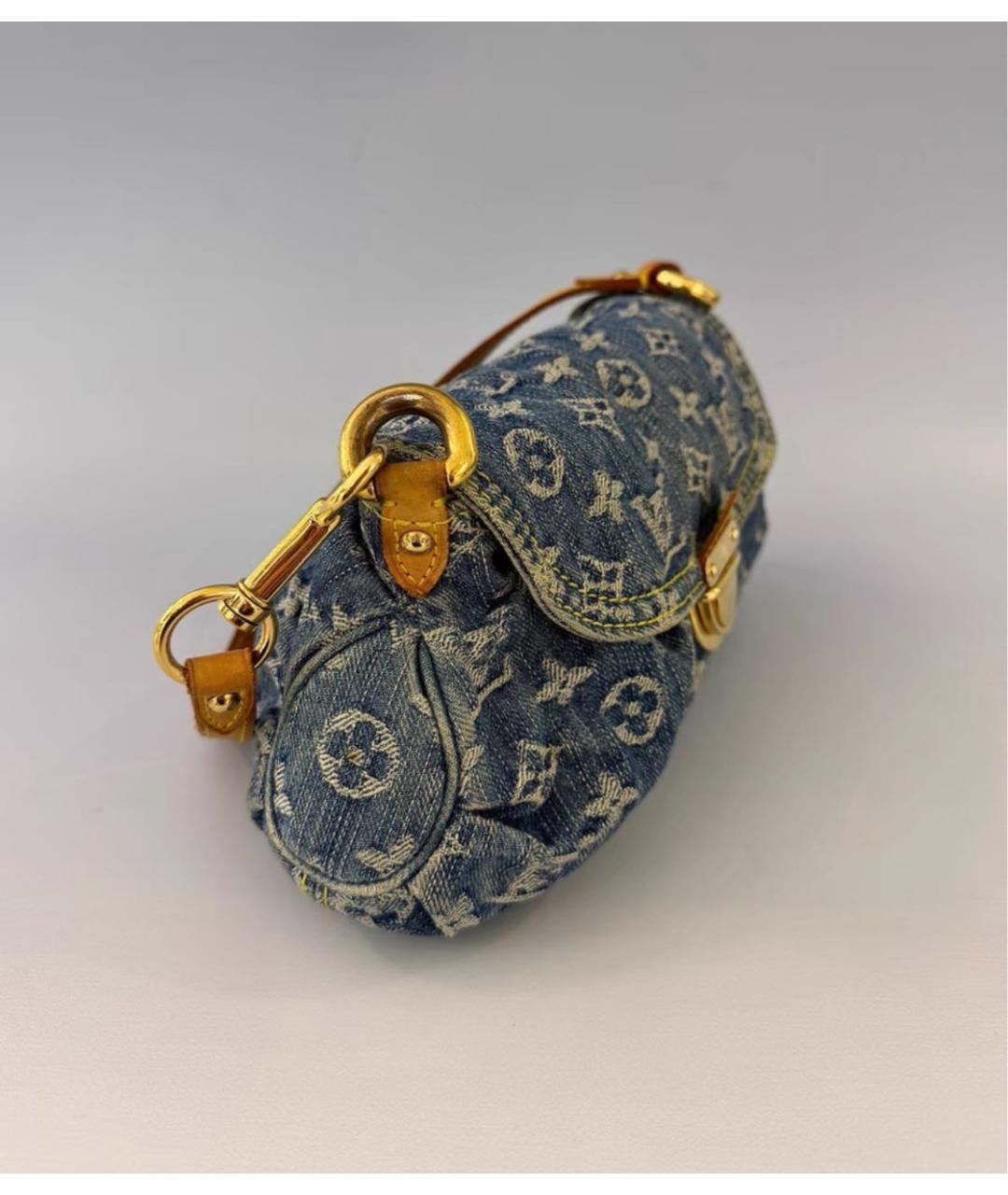 LOUIS VUITTON Голубая деним сумка через плечо, фото 5