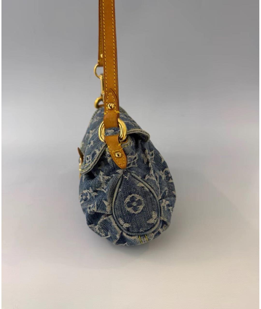 LOUIS VUITTON Голубая деним сумка через плечо, фото 4