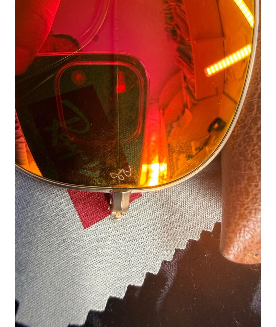 RAY BAN Золотые металлические солнцезащитные очки, фото 4