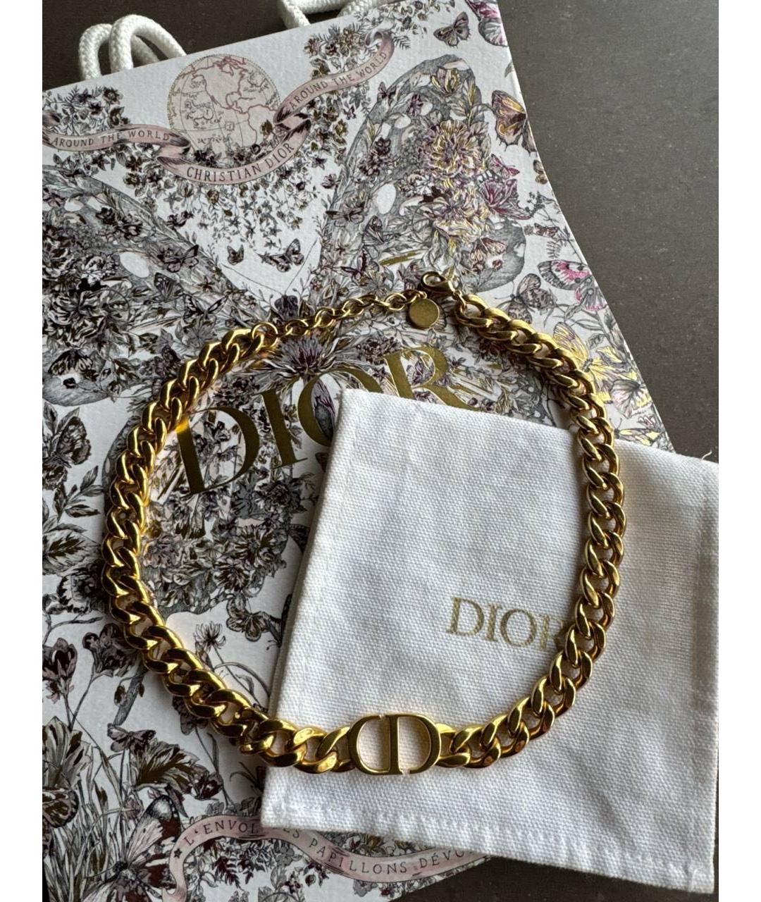 CHRISTIAN DIOR Золотое металлическое колье, фото 4