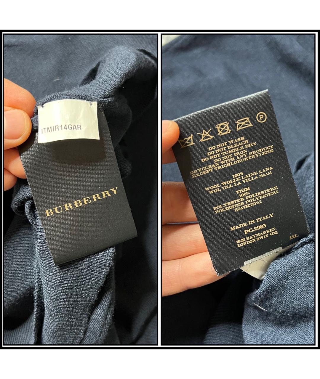 BURBERRY Темно-синий шерстяной джемпер / свитер, фото 6