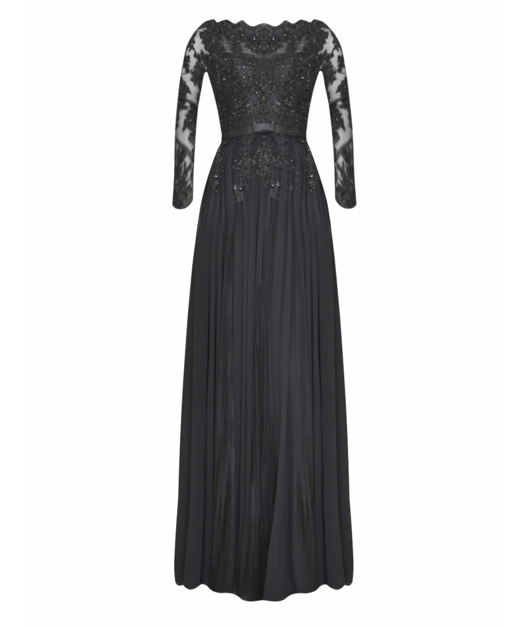 BADGLEY MISCHKA Черное шифоновое вечернее платье, фото 1