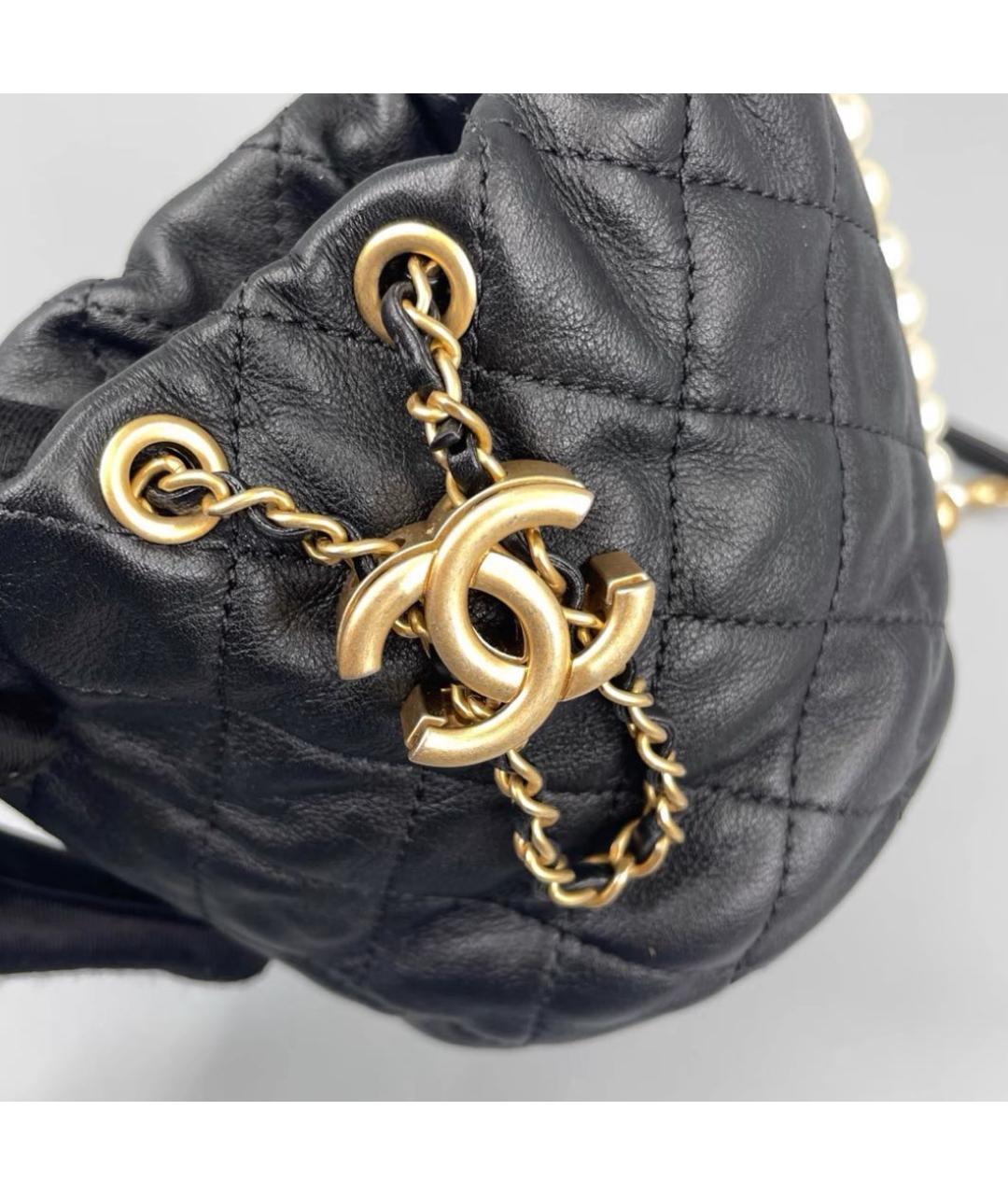 CHANEL Черная кожаная сумка через плечо, фото 6