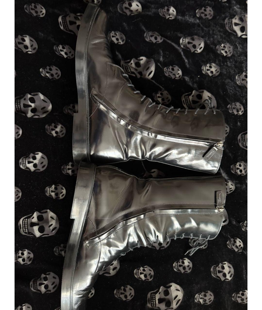 GUCCI Черные высокие ботинки из лакированной кожи, фото 3