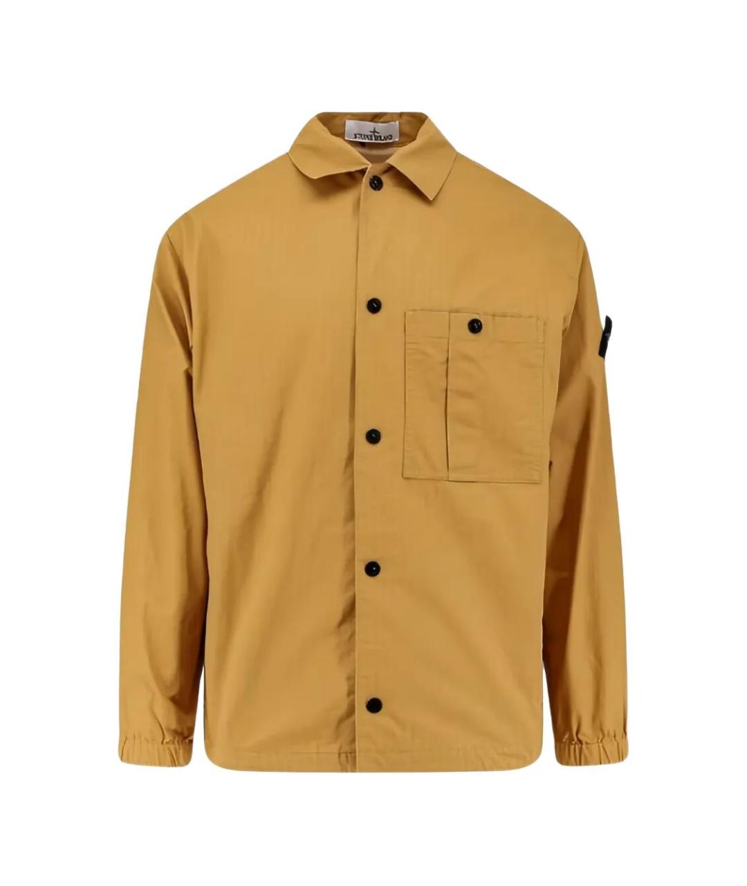 STONE ISLAND Горчичная хлопковая кэжуал рубашка, фото 1