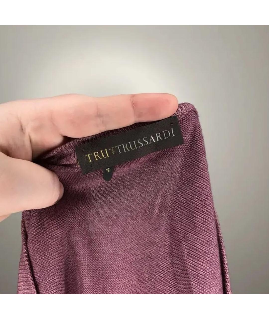TRUSSARDI Фиолетовый вискозный джемпер / свитер, фото 4