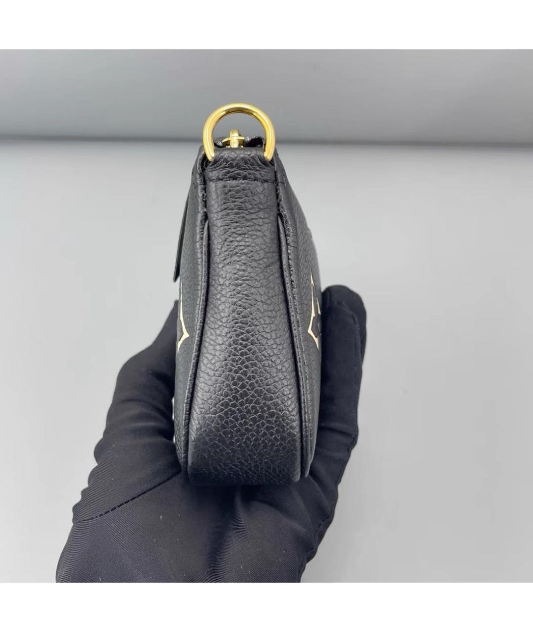 LOUIS VUITTON Черная кожаная сумка через плечо, фото 4