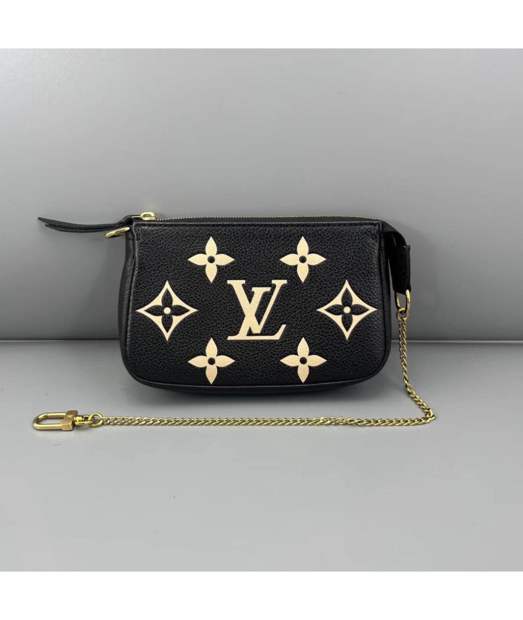 LOUIS VUITTON Черная кожаная сумка через плечо, фото 3
