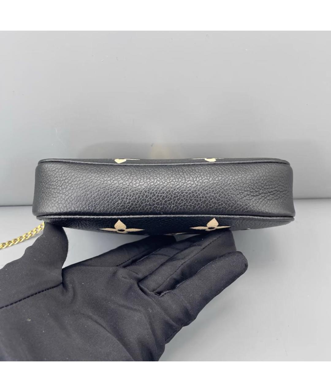 LOUIS VUITTON Черная кожаная сумка через плечо, фото 6