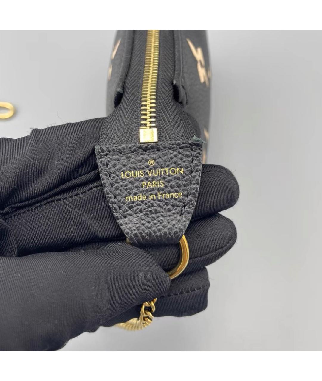 LOUIS VUITTON Черная кожаная сумка через плечо, фото 5