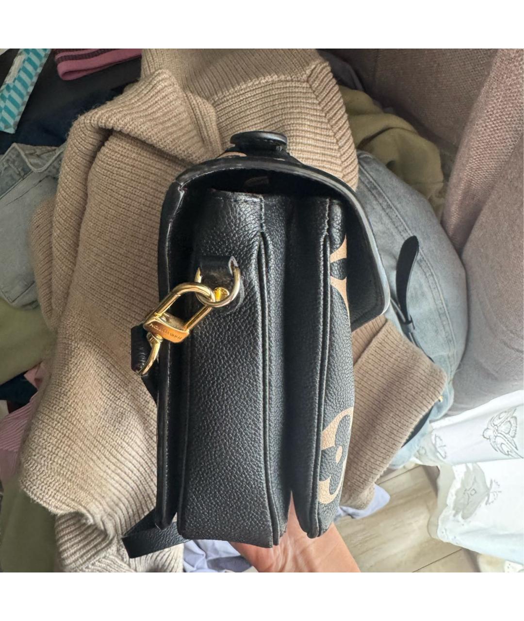 LOUIS VUITTON Черная кожаная сумка через плечо, фото 3