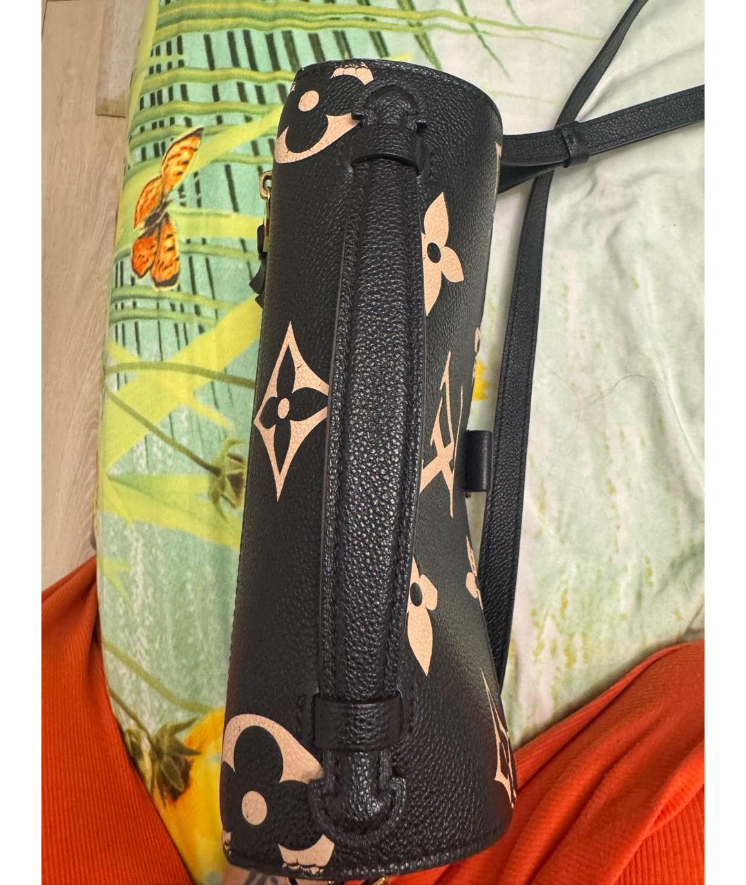 LOUIS VUITTON Черная кожаная сумка через плечо, фото 5