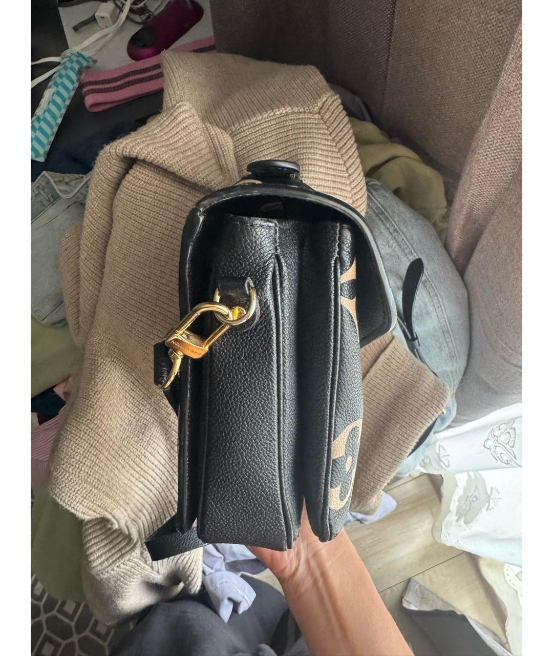 LOUIS VUITTON Черная кожаная сумка через плечо, фото 6