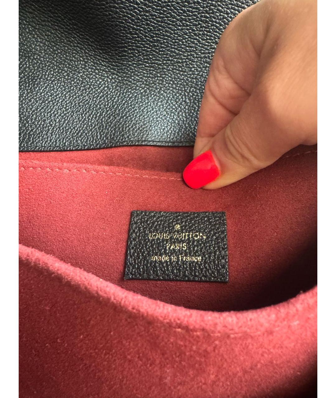 LOUIS VUITTON Черная кожаная сумка через плечо, фото 5