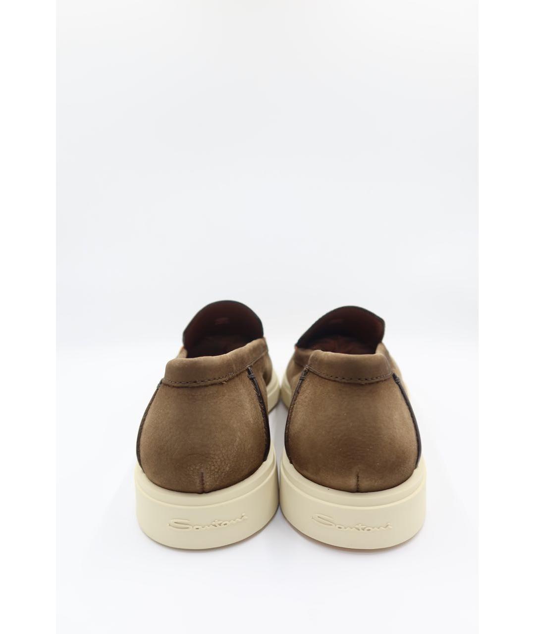 SANTONI Коричневые кожаные лоферы, фото 5