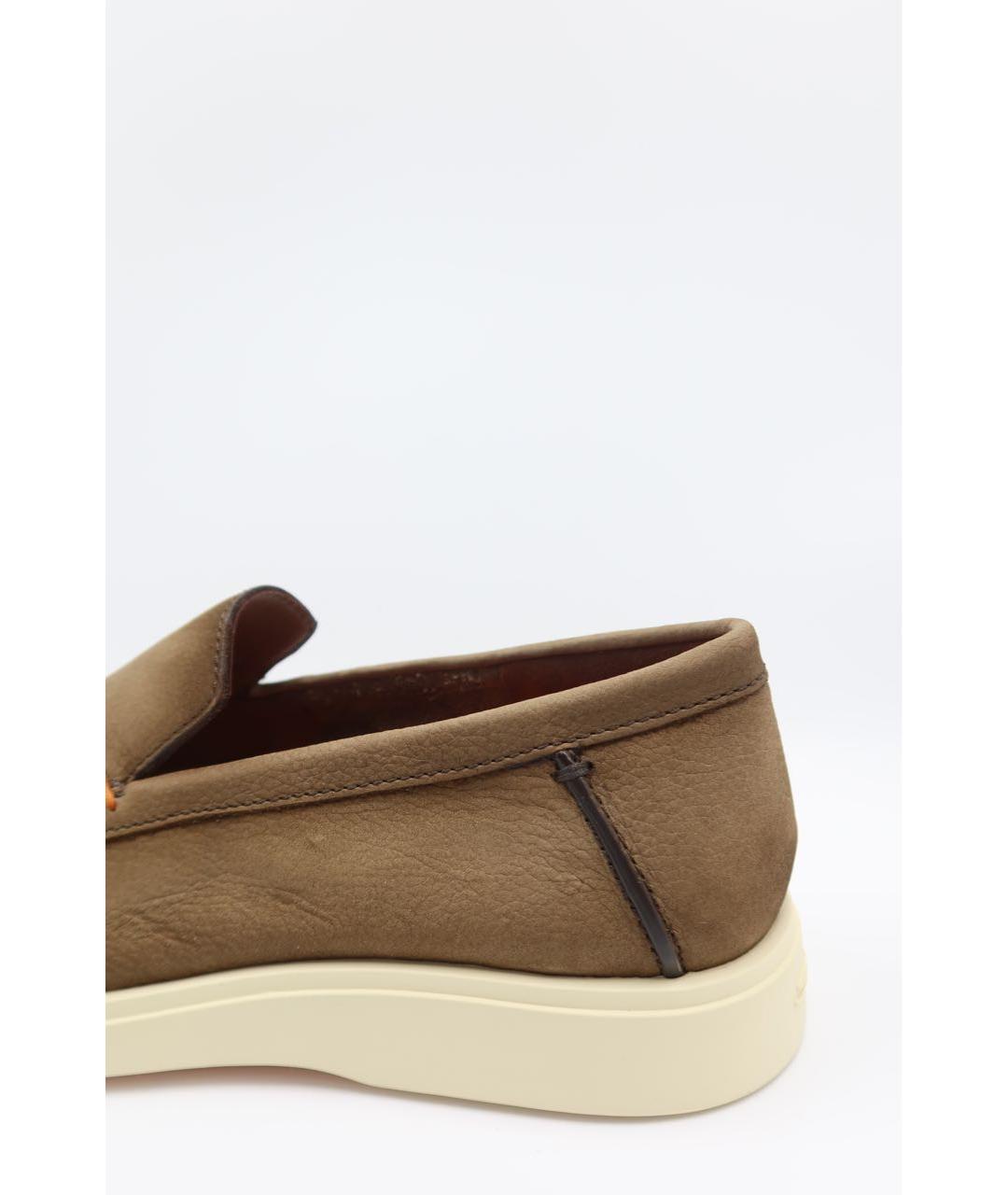 SANTONI Коричневые кожаные лоферы, фото 3