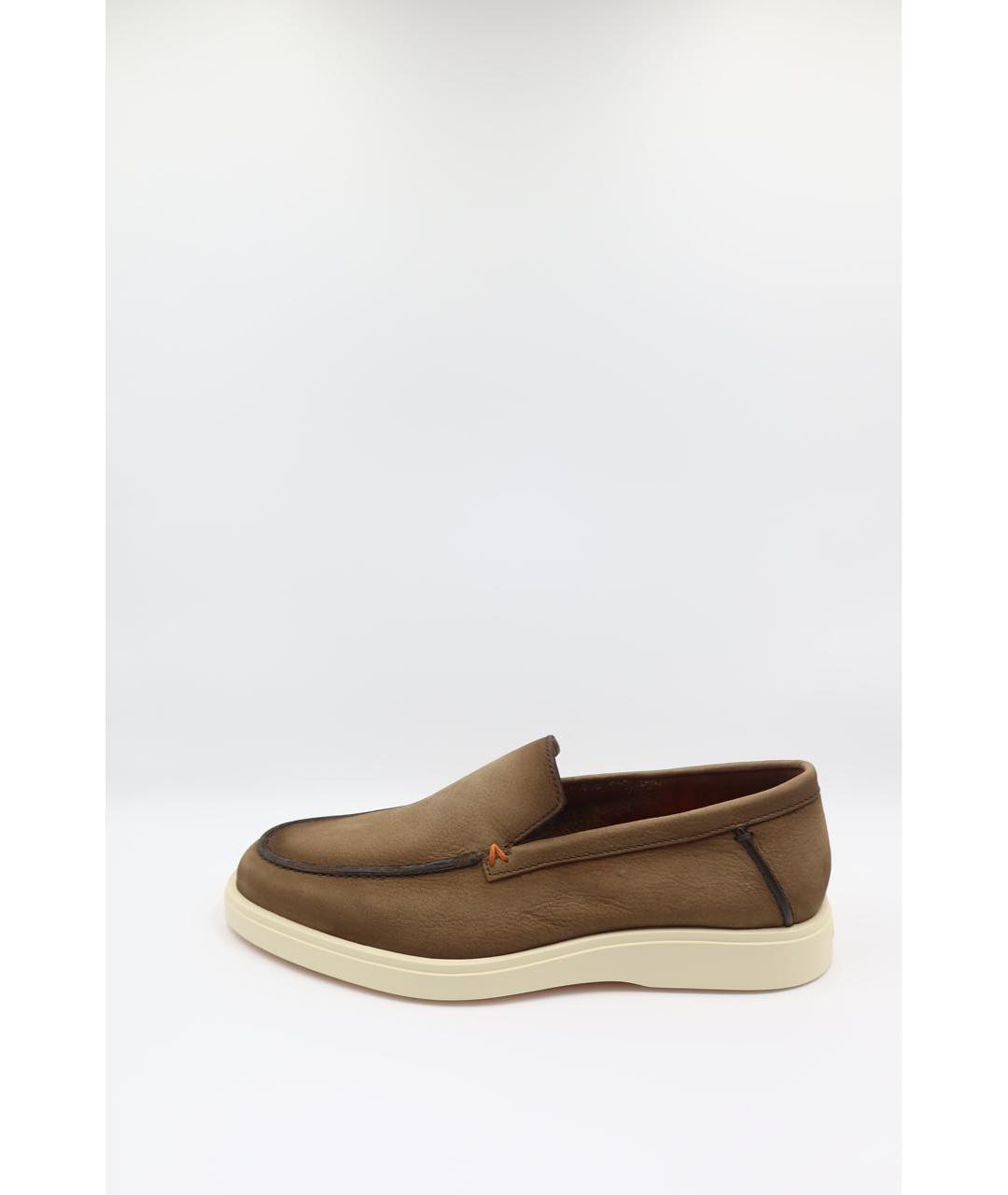 SANTONI Коричневые кожаные лоферы, фото 7