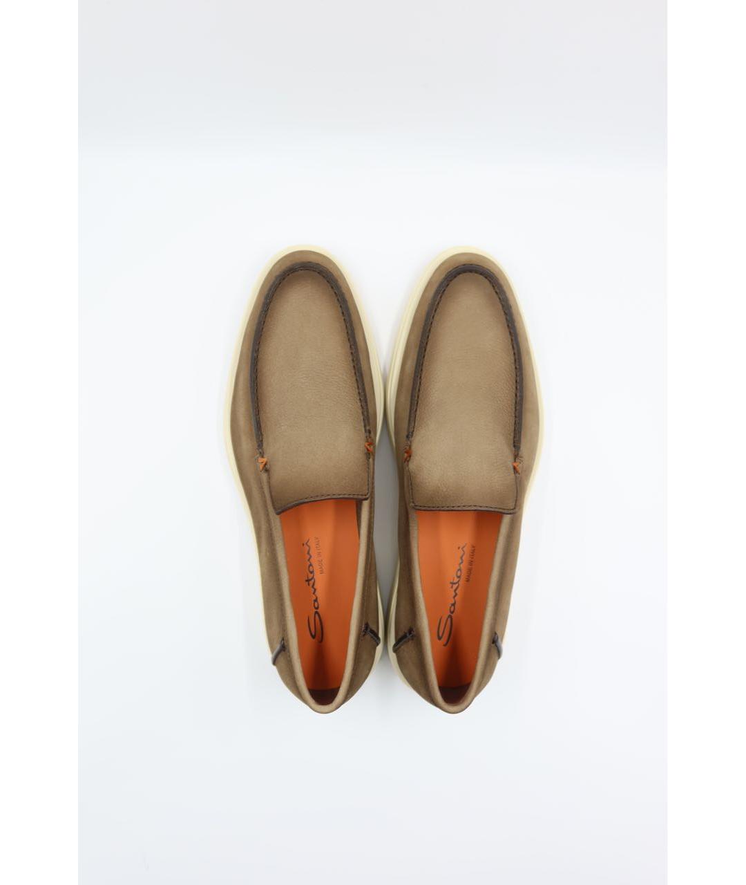 SANTONI Коричневые кожаные лоферы, фото 6