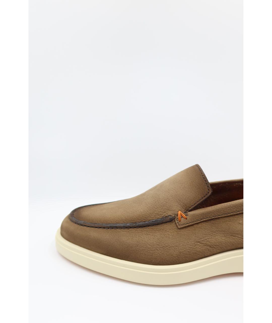SANTONI Коричневые кожаные лоферы, фото 2