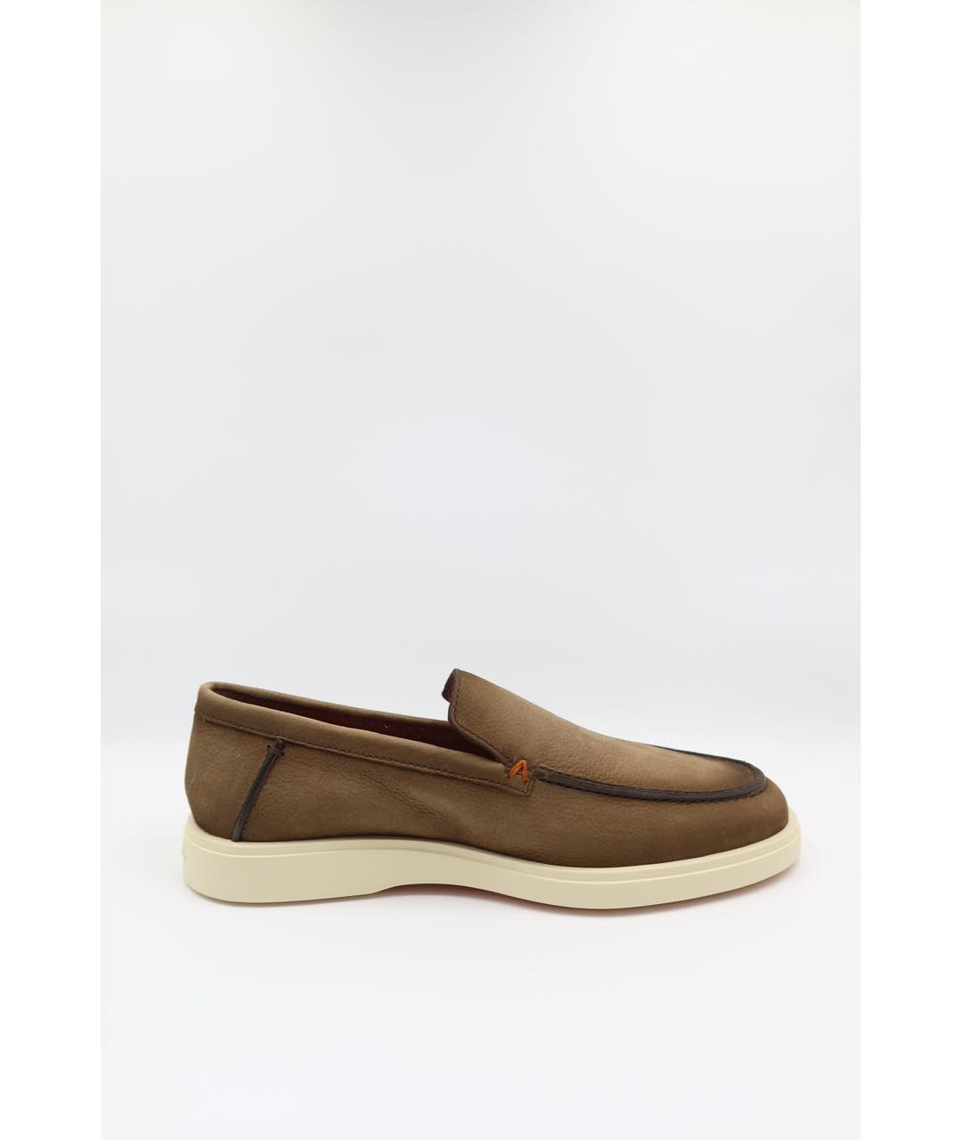 SANTONI Коричневые кожаные лоферы, фото 4