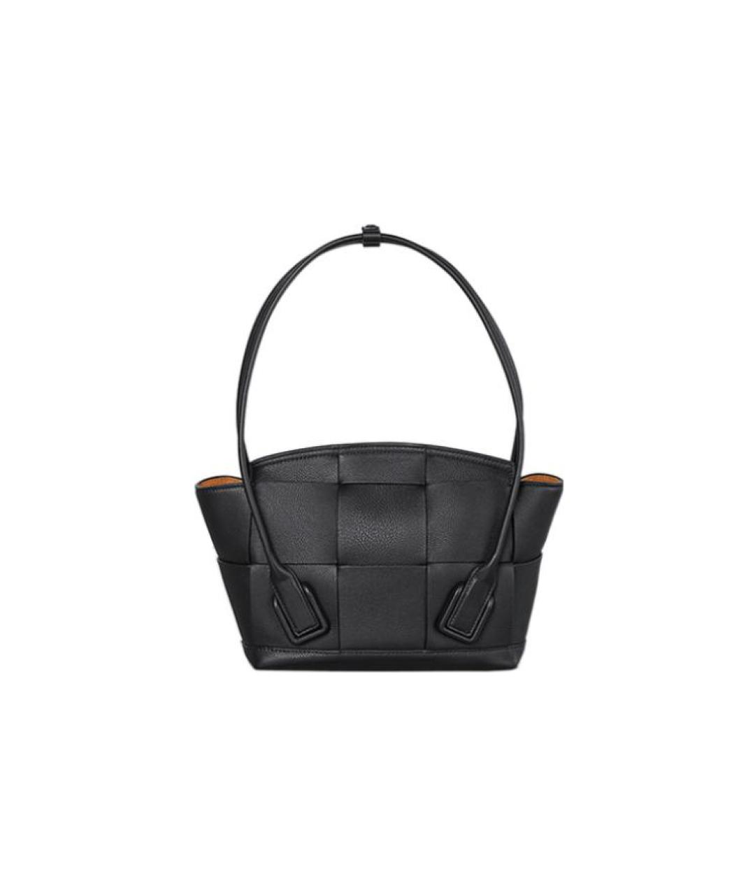 BOTTEGA VENETA Черная кожаная сумка через плечо, фото 4