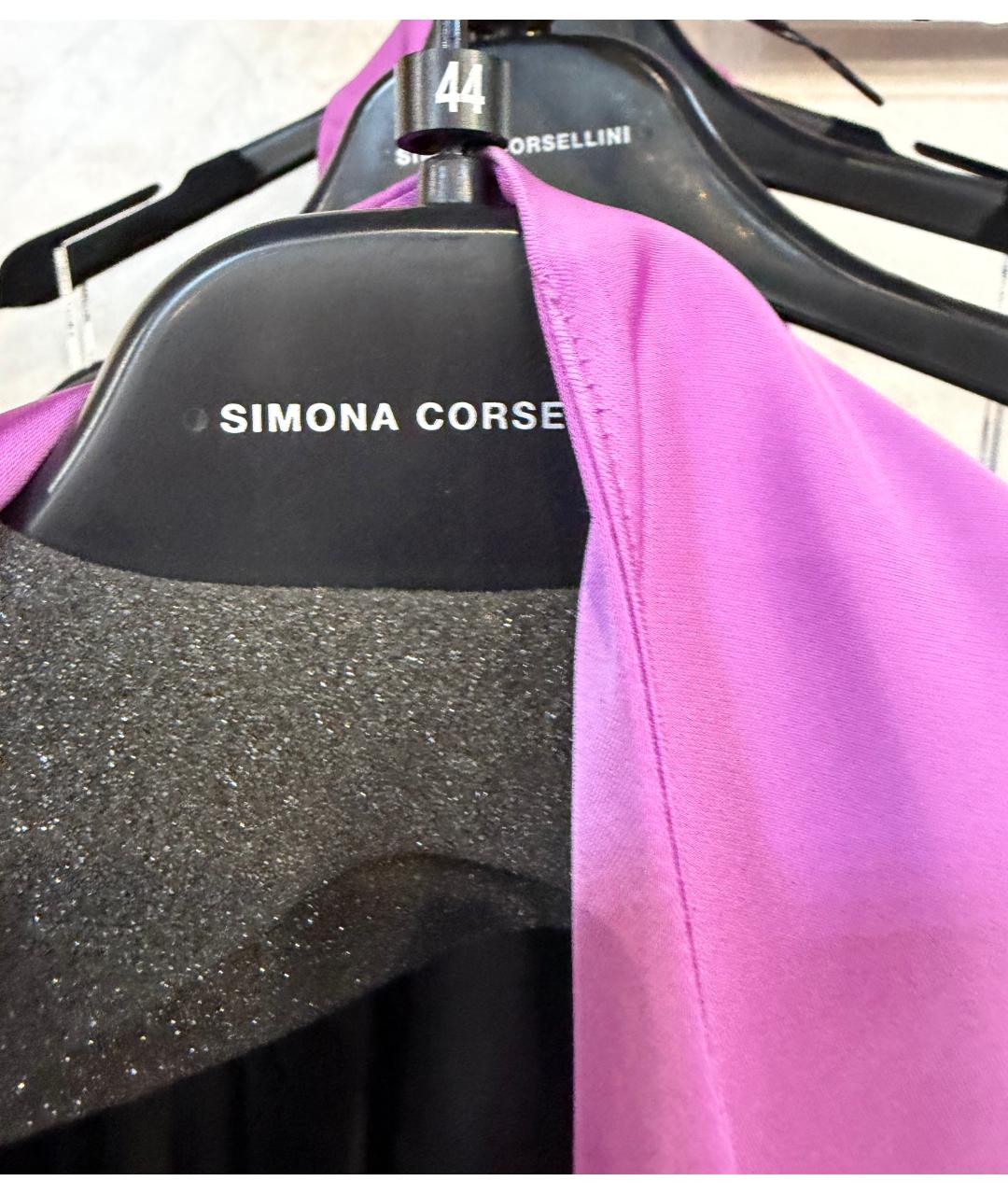 SIMONA CORSELLINI Фиолетовое полиэстеровое коктейльное платье, фото 5