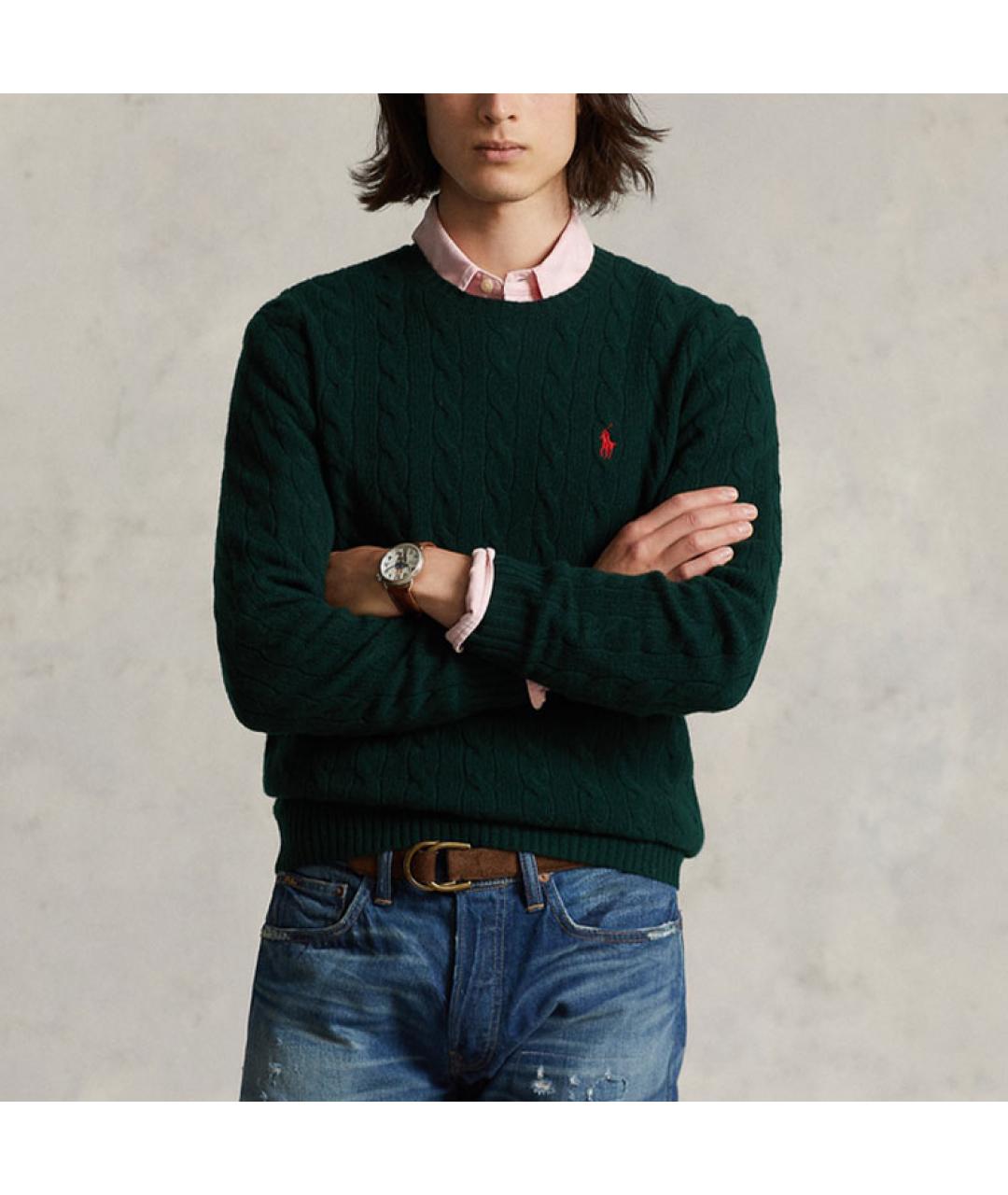 POLO RALPH LAUREN Зеленый джемпер / свитер, фото 2