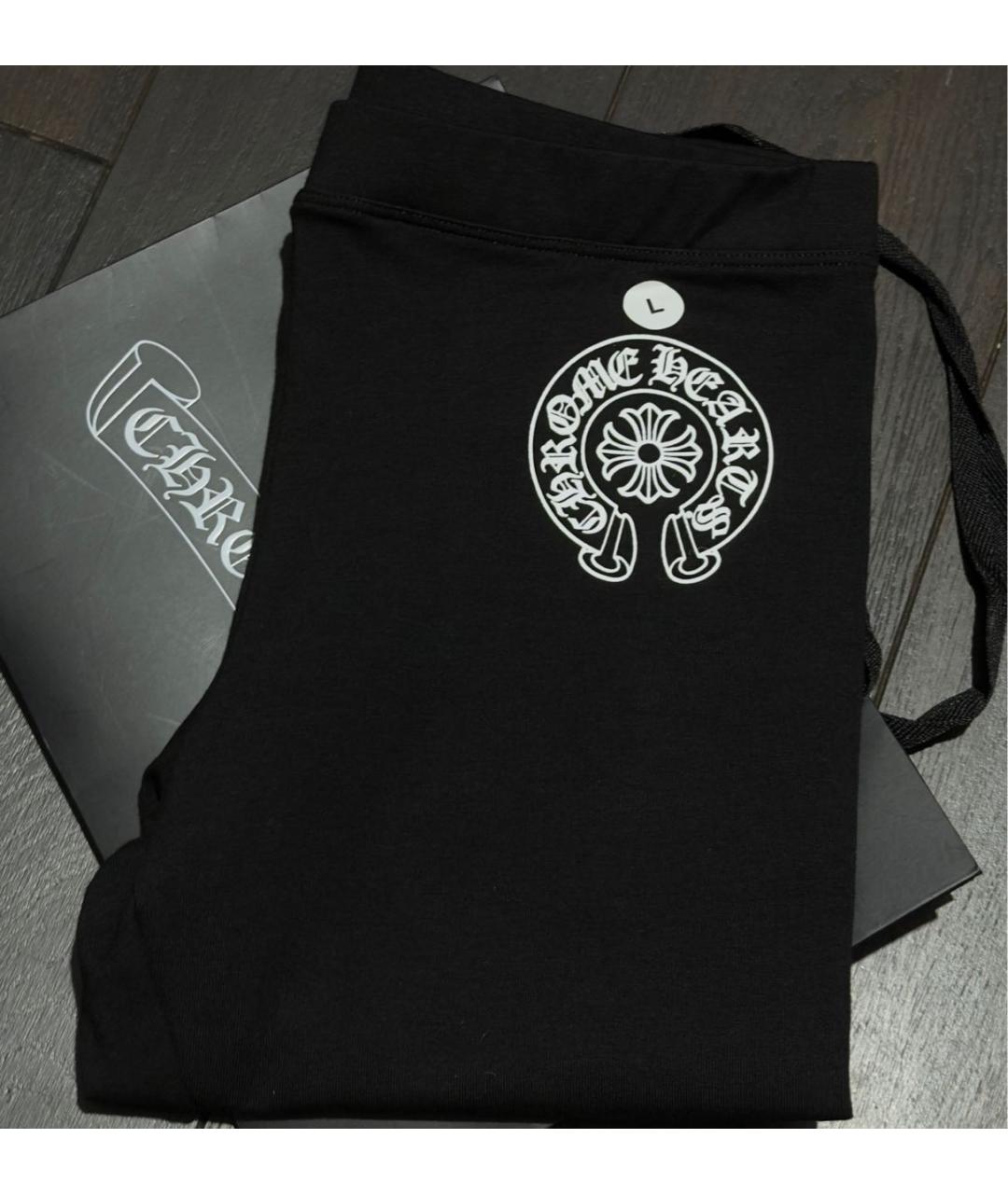 CHROME HEARTS Черные хлопковые леггинсы и велосипедки, фото 3