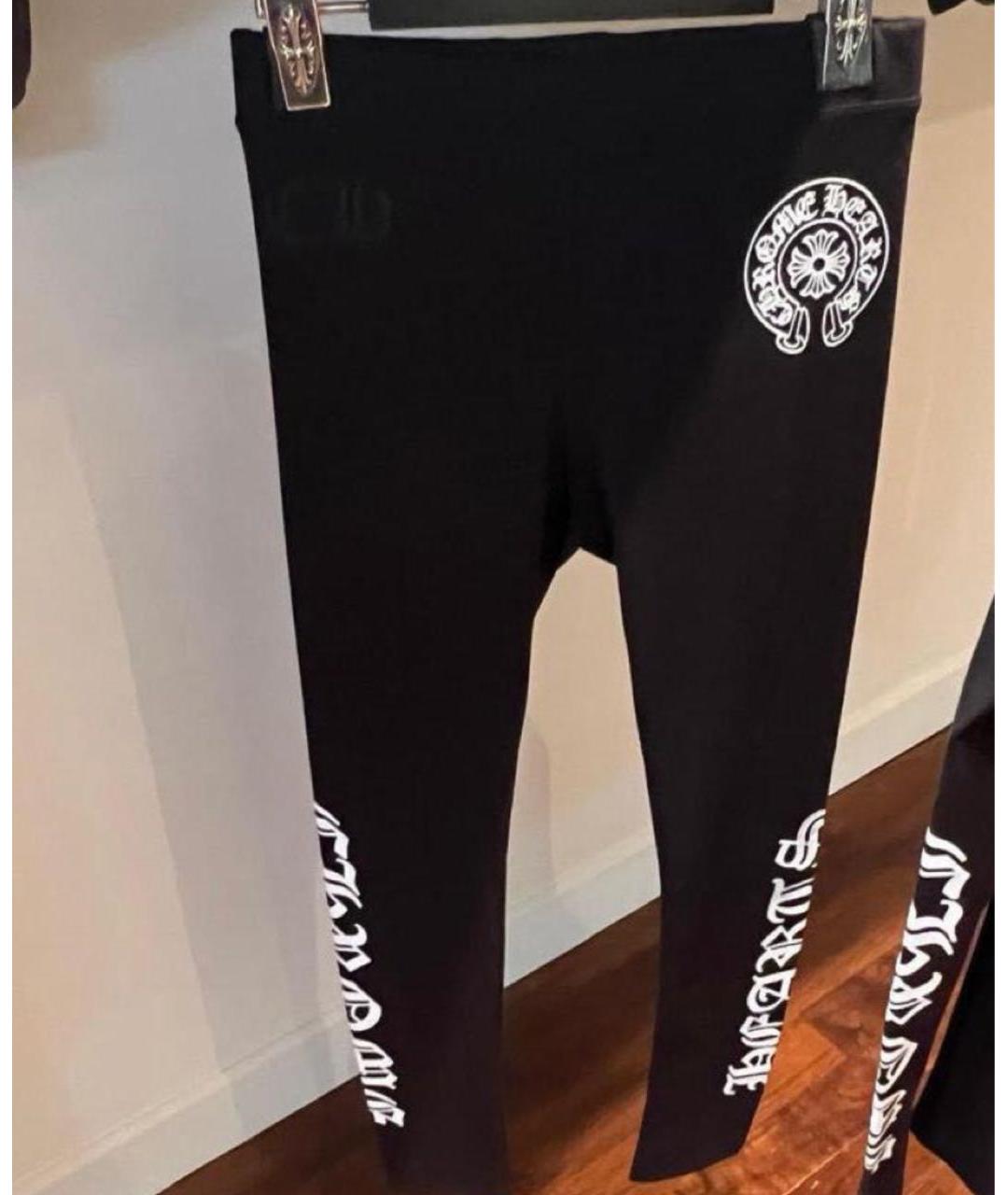 CHROME HEARTS Черные хлопковые леггинсы и велосипедки, фото 2