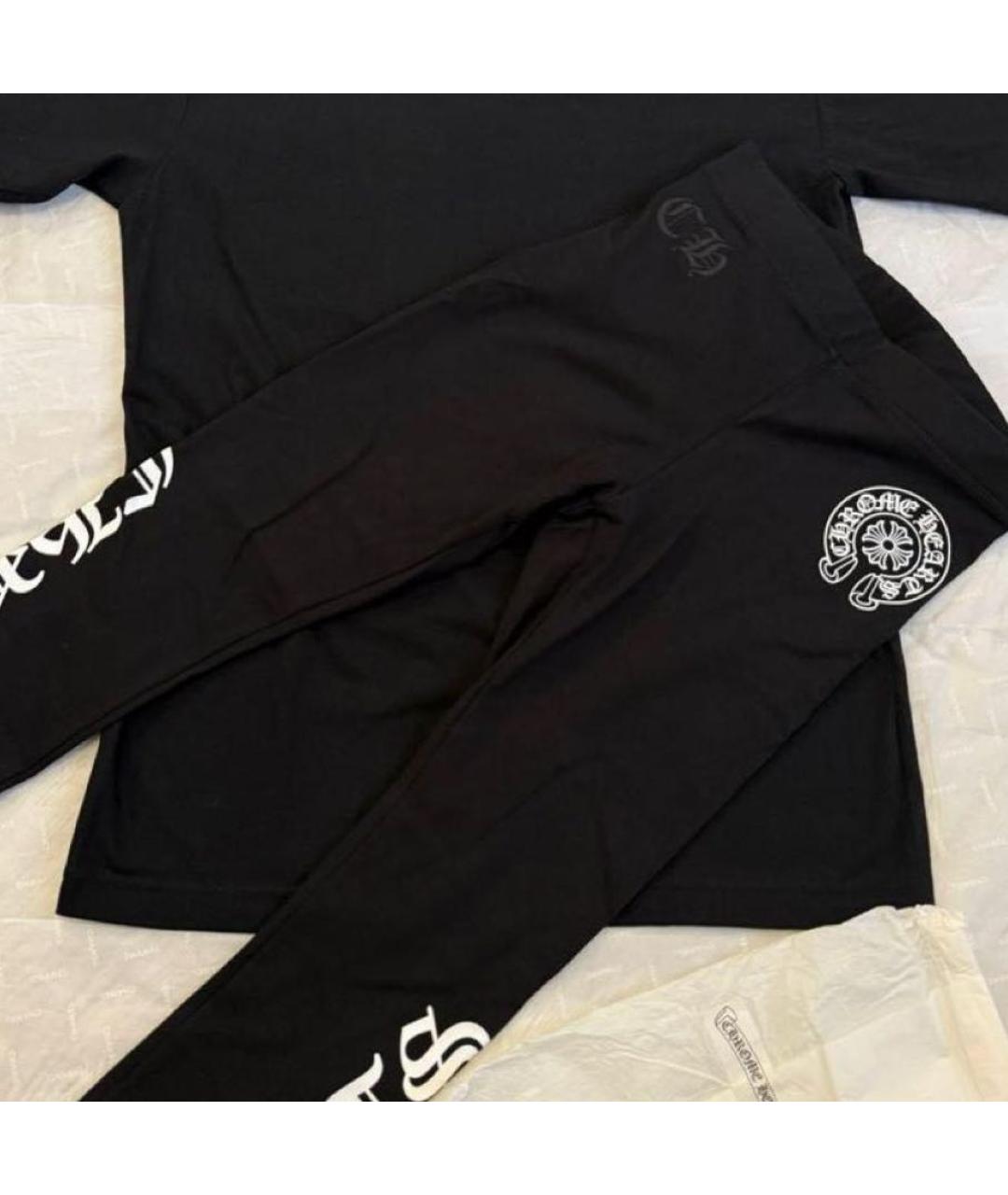 CHROME HEARTS Черные хлопковые леггинсы и велосипедки, фото 4
