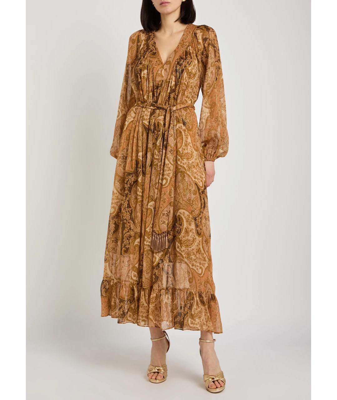 ZIMMERMANN Бежевое льняное повседневное платье, фото 2