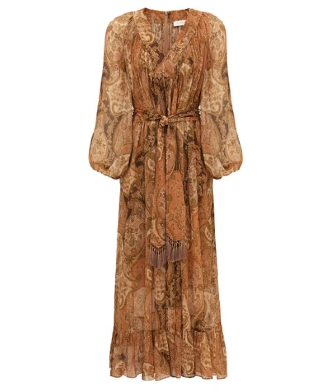 ZIMMERMANN Бежевое льняное повседневное платье, фото 1