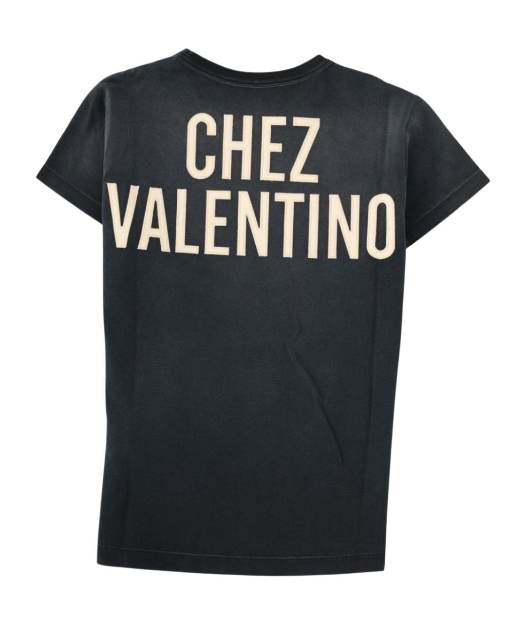 VALENTINO Черная хлопковая футболка, фото 2