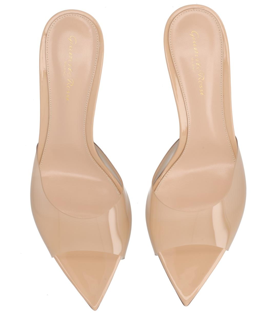 GIANVITO ROSSI Бежевые кожаные мюли, фото 5
