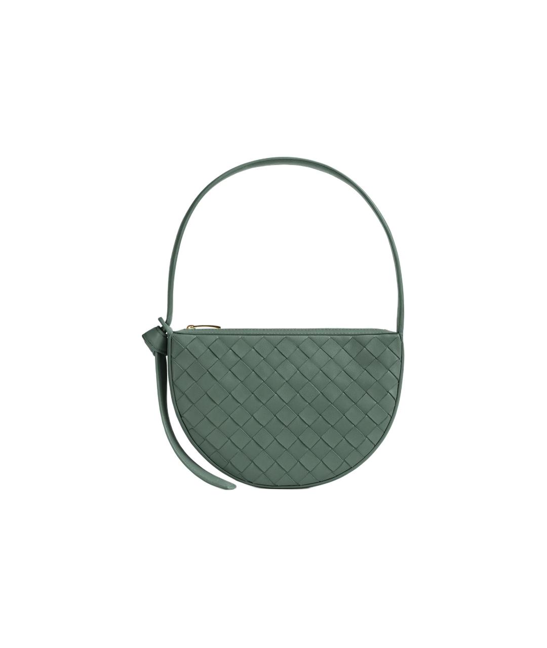 BOTTEGA VENETA Зеленая кожаная сумка с короткими ручками, фото 5